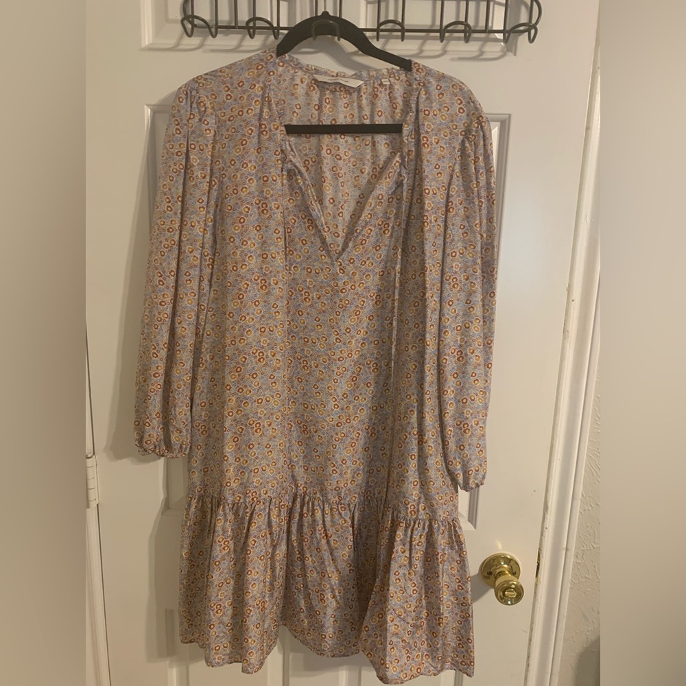 Rebecca Taylor Blue Floral Long Sleeve Dress